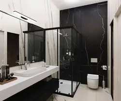 Black marble tiles for bathroom photo