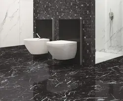 Черная плитка под мрамор для ванной фото