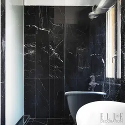 Black marble tiles for bathroom photo