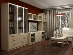 Стенки с книжными шкафами в гостиную фото