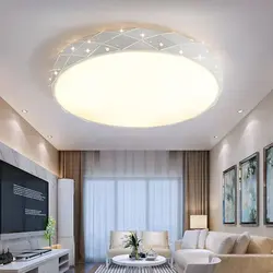 Living room with spotlights without chandelier photo