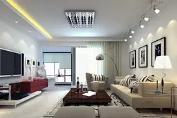 Living Room With Spotlights Without Chandelier Photo