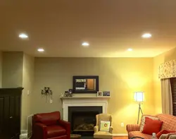 Living Room With Spotlights Without Chandelier Photo
