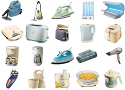Kitchen appliances list, household and photos