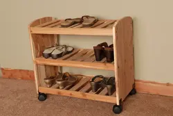 Wooden Shoe Rack In The Hallway Photo