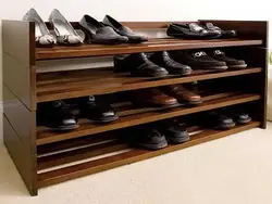Полка для обуви в прихожую деревянная фото