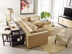 Стол за диваном в гостиной фото дизайн