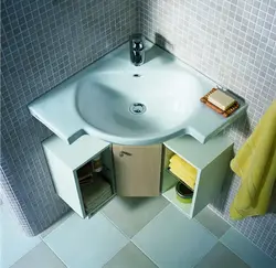 Шкаф фотосуреті бар шағын ваннаға арналған раковина