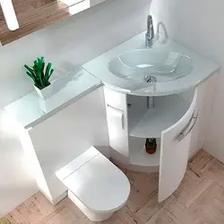 Kabinet fotoşəkili ilə kiçik vanna otağı lavabosu