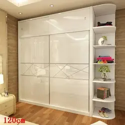 Bedroom wardrobe with open shelves photo