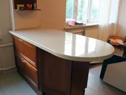 Bar counter for the kitchen with drawers photo