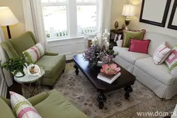 Sofa with coffee table in the living room photo