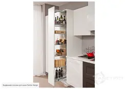 Угловой шкаф в кухню напольный высокий фото