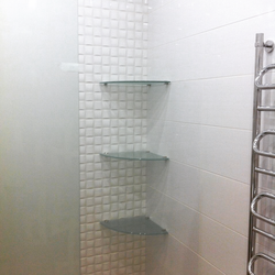 Corner Shelves In The Bathroom Made Of Tiles Photo