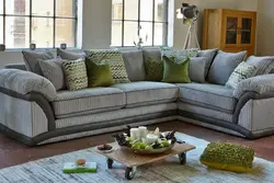 Flock sofa photo in the living room interior