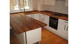 Indian Wood Countertop In The Kitchen Interior Photo