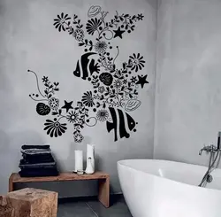 Bathroom wall drawing photo