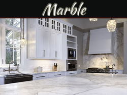 White Marble Porcelain Tiles In The Kitchen Interior Photo