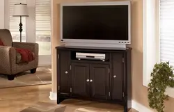 Corner TV stand in the living room photo