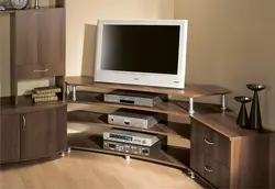 Corner TV stand in the living room photo