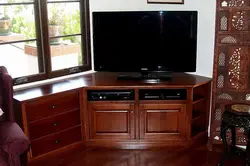 Corner TV stand in the living room photo