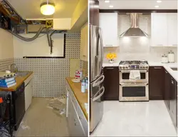 Бюджетный ремонт кухни фото до и после