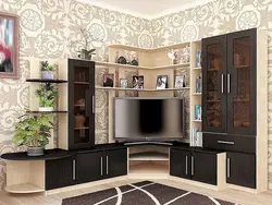 Corner wardrobe in the living room photo for TV