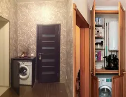 Hallway closet with washing machine photo