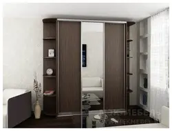 Wardrobe with side shelves in the bedroom photo