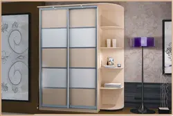 Wardrobe with side shelves in the bedroom photo