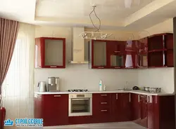Suspended ceilings for the kitchen with a gas stove photo