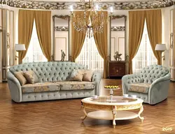 Corner sofa in the living room in a classic style photo
