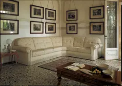 Corner sofa in the living room in a classic style photo