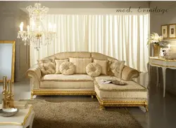 Corner Sofa In The Living Room In A Classic Style Photo
