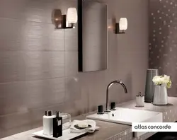 Combination of glossy and matte tiles in the bathroom photo