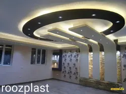 Plasterboard ceiling in Uzbekistan for the living room photo
