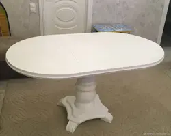 Oval table on one leg for the kitchen photo