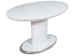Oshxona fotosurati uchun bir oyoq ustidagi oval stol