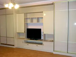 Шкаф стенка в гостиную с местом для телевизора фото