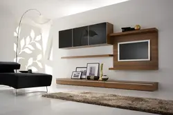 TV console in a modern style in the living room photo