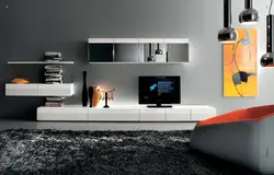 Консоль под телевизор в современном стиле в гостиной фото