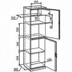 O'z-o'zidan lodjiya shkafi chizmalar va diagrammalar fotosuratlari