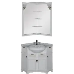 Corner Bathroom Sinks With Cabinet And Mirror Photo