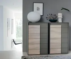 Wardrobe and chest of drawers in the bedroom in the same style photo