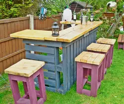 DIY kitchen in the country from scrap materials photo