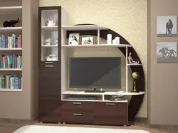 Furniture wall for the living room with a niche for TV photo