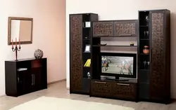 Мебельная стенка для гостиной с нишей для телевизора фото