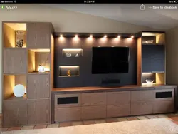 Furniture wall for the living room with a niche for TV photo