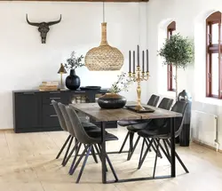 Стол и стулья в стиле лофт на кухню фото