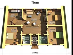 Uy loyihasi 10 dan 10 gacha bir qavatli 4 yotoq xonasi fotosurati bilan